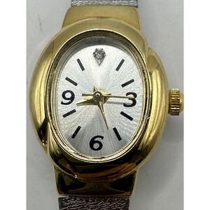 Avon AV023QB Diamond 18MM 7.75" Two Tone Quartz Analog Watch New Battery V